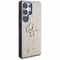 Guess 4G Metal Logo Back Cover mit Glitter Samsung Galaxy S25 Ultra - Gold