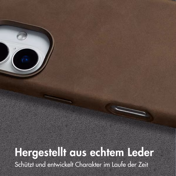 Accezz Vintage Leather Magsafe Backcover Apple iPhone 16 - Rustic Brown