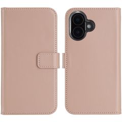 Selencia Echtleder Klapphülle für das iPhone 16 Plus - Dusty Pink