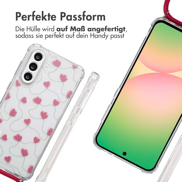imoshion Design Hülle mit Band Samsung Galaxy A56 - Dusty Rose Connected Hearts
