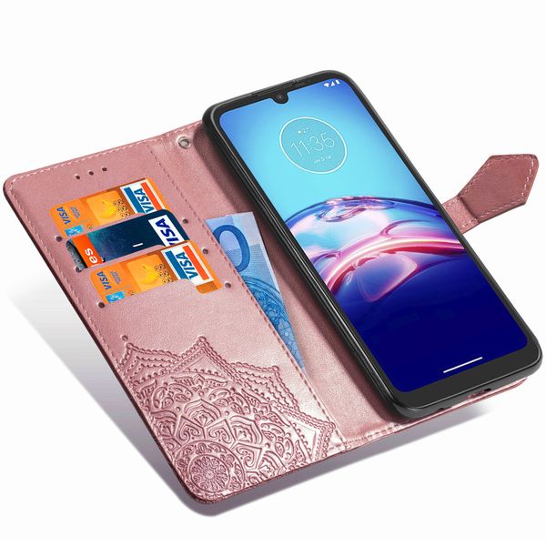 Mandala Klapphülle Motorola Moto E6s - Roségold