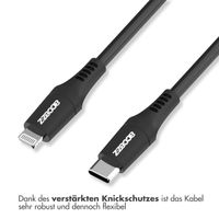 Accezz MFI-zertifiziertes Lightning- auf USB-C-Kabel - 1 m - Schwarz