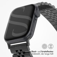 Selencia Jubilee-Edelstahlarmband für Apple Watch Series 1 t/m 11 / SE / Ultra (44/45/46/49 mm) - Schwarz