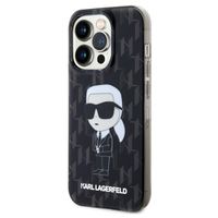 Karl Lagerfeld Hard Case Back Cover Monogram für das iPhone 15 Pro - Schwarz