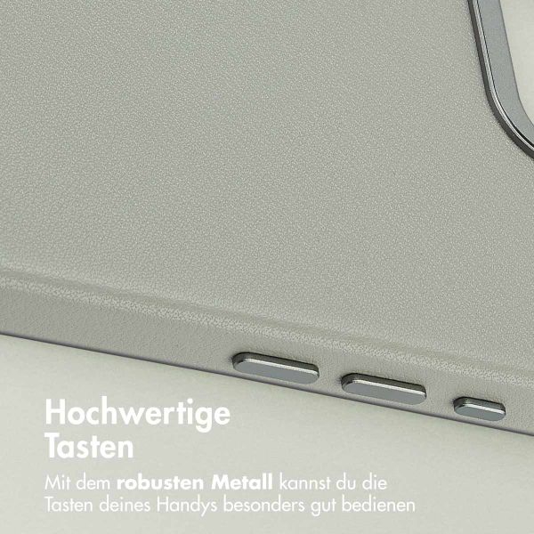 Accezz MagSafe Leather Backcover Apple iPhone 16e - Light Grey