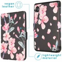 imoshion Design Slim Hard Case Klapphülle Kobo Clara 2E / Tolino Shine 4 - Blossom Watercolor Black