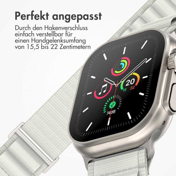 imoshion Nylon Alpine Armband für das  Apple Watch Series 1 t/m 11 / SE / Ultra (44/45/46/49 mm) - Weiß