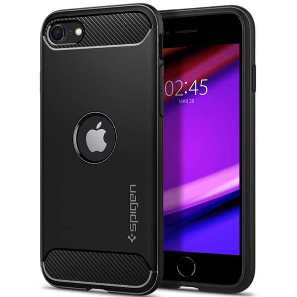 Spigen Rugged Armor Case für iPhone SE (2022 / 2020) - Schwarz