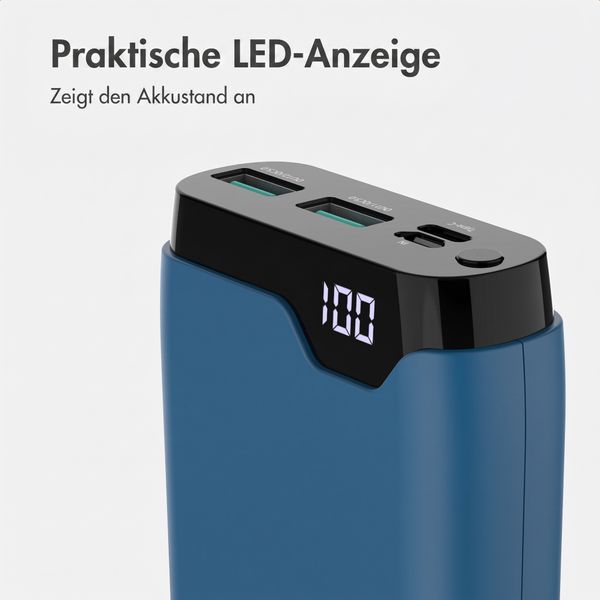 imoshion Powerbank 20.000 mAh - 22,5W Schnellladegerät - USB-C / USB-A - Blau