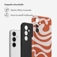 Selencia Vivid Tough Back Cover für das Samsung Galaxy A35 - Dream Swirl Orange