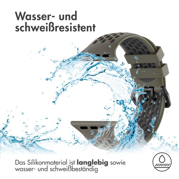 imoshion Silikonsportarmband Buckle für das Apple Watch Series 1 bis 10 / SE / Ultra (2) (44/45/46/49 mm) - Grün / Schwarz