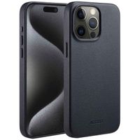 Accezz MagSafe Leather Backcover für das iPhone 15 Pro Max - Onyx Black