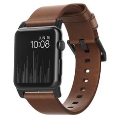 Nomad Modernes Lederarmband für das  Apple Watch Series 1 t/m 11 / SE / Ultra (44/45/46/49 mm) - Brown / Black