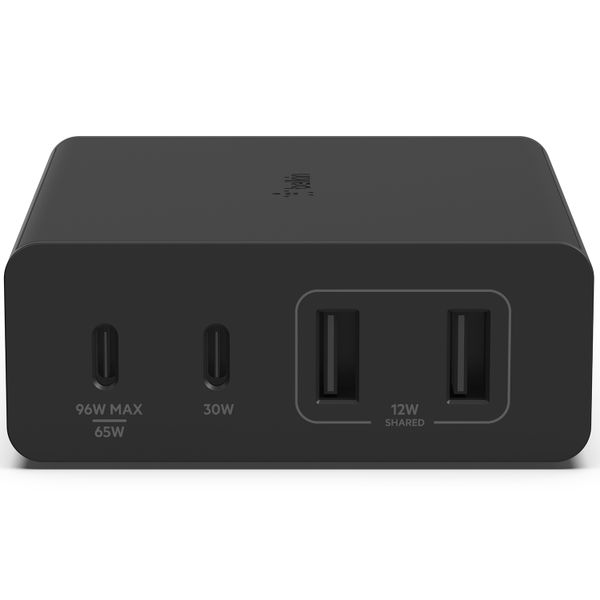 Belkin ﻿Boost↑Charge™ GaN Pro Adapter 4 Ports - USB-A (2x) und USB-C (2x) - 108W - Schwarz