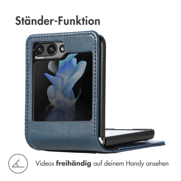 imoshion Luxuriöse Klapphülle Samsung Galaxy Z Flip 5 - Dunkelblau