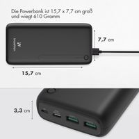 imoshion Powerbank - 27.000 mAh - Schnelles Aufladen und Power Delivery - Schwarz