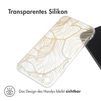 imoshion Design Hülle Apple iPhone SE (2022 / 2020) / 8 / 7 - Golden Leaves Transparent