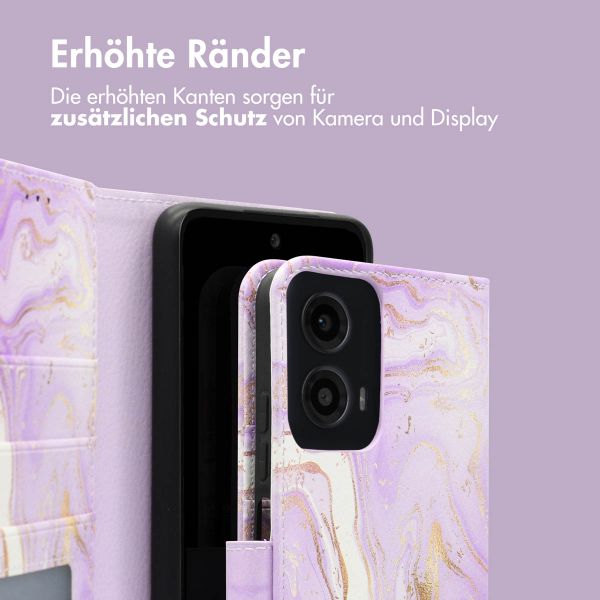 imoshion Design Klapphülle für das Motorola Moto G34 - Purple Marble