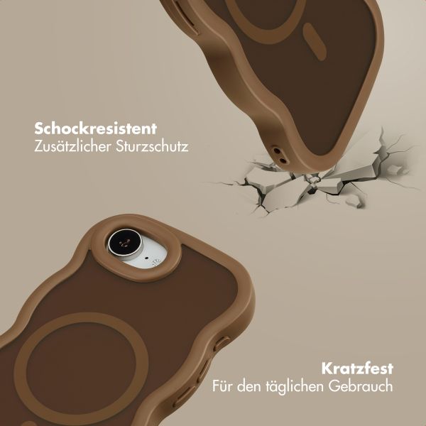 Selencia Wavy Backcover mit MagSafe Apple iPhone 16e - Mocha Brown