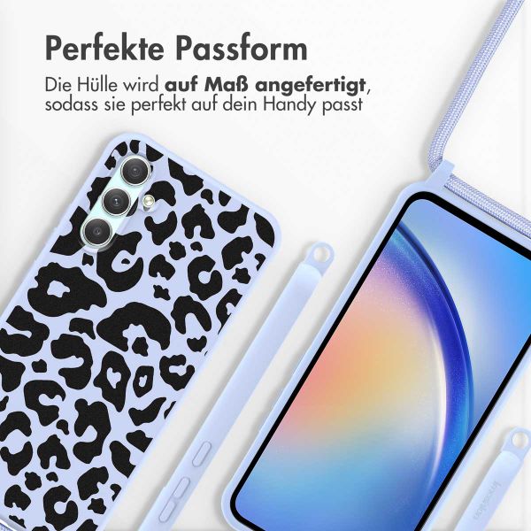imoshion SilikonHülle design mit Band Samsung Galaxy A34 (5G) - Animal Lila
