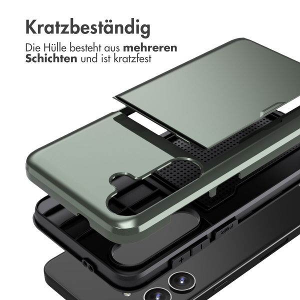 imoshion Backcover mit Kartenfach für das Samsung Galaxy S24 Plus - Dunkelgrün