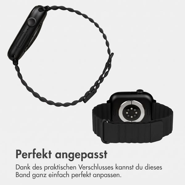 imoshion Magnetisches Kunstlederarmband für Apple Watch | 44/45/46/49 mm - Schwarz