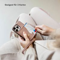 Selencia Sera HandyHülle mit Kordel und Umschlag-Kartenhalter Apple iPhone 16 - Old Pink