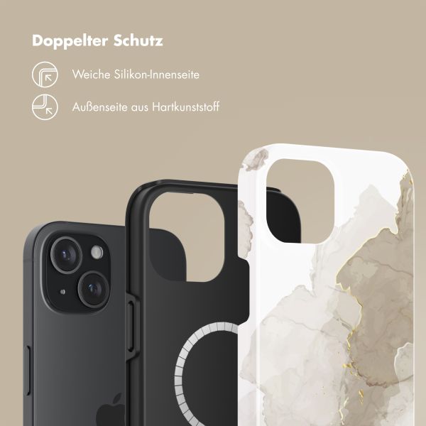 Selencia Vivid Rückabdeckung mit MagSafe Apple iPhone 15 - Marble Light Brown