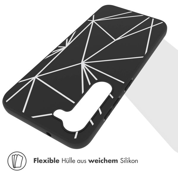 imoshion Design Hülle für das Samsung Galaxy S23 - Graphic Cube Schwarz