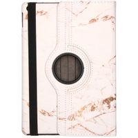 imoshion 360° drehbare Design Tablet Klapphülle Apple iPad 9 (2021) 10.2 Zoll / iPad 8 (2020) 10.2 Zoll / iPad 7 (2019) 10.2 Zoll - White Marble