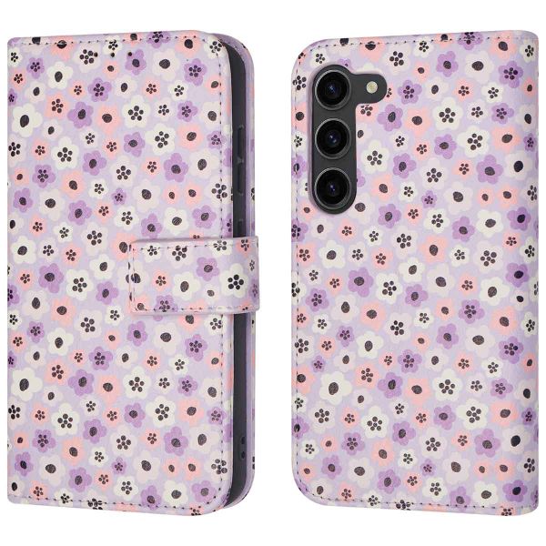 imoshion ﻿Design Klapphülle für das Samsung Galaxy S23 - Purple Flowers