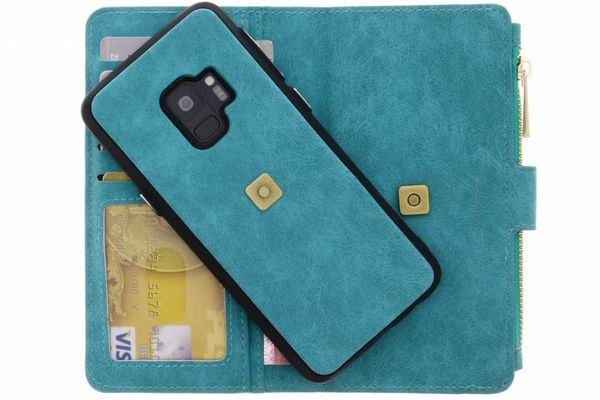 Türkise Luxuriöse Portemonnaie-Klapphülle Samsung Galaxy S9