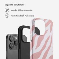 Selencia Vivid Tough Back Cover für das iPhone 14 Pro Max - Colorful Zebra Old Pink