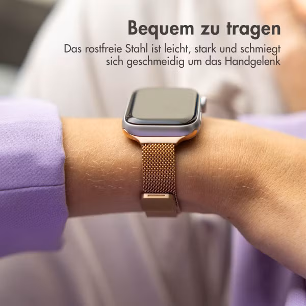 imoshion Mailandisches schlankes Armband für das  Apple Watch Series 1 t/m 9 / SE (38/40/41 mm) | Series 10 / 11 (42 mm) - Rosé Gold