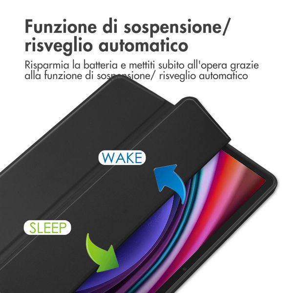 imoshion Trifold Hardcase Klapphülle Samsung Galaxy Tab S9 11.0 Zoll - Schwarz