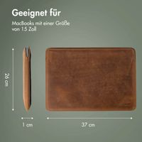 Accezz Leather Laptop Hülle Apple MacBook 15 Zoll - Laptop Sleeve - Cognac