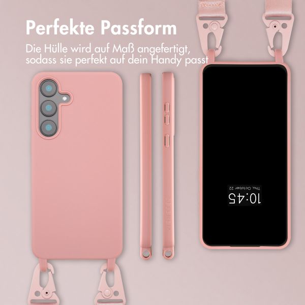 Selencia SilikonHülle mit abnehmbarem Band Samsung Galaxy S25 FE - Sand Pink