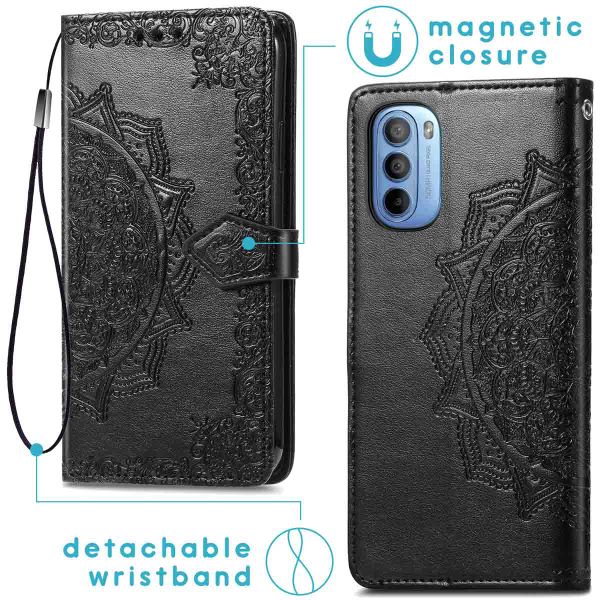 imoshion Mandala Klapphülle für das Motorola Moto G31 / G41 - Schwarz