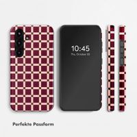 Selencia Vivid Rückabdeckung mit MagSafe Samsung Galaxy S25 - Check This Burgundy
