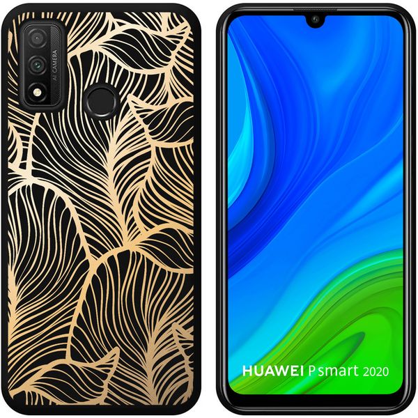 imoshion Design Hülle für das Huawei P Smart (2020) - Blätter / Schwarz