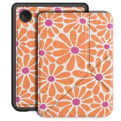 imoshion Design Klappbare Klapphülle Kobo Clara Colour / BW - Orange Flowers Connect
