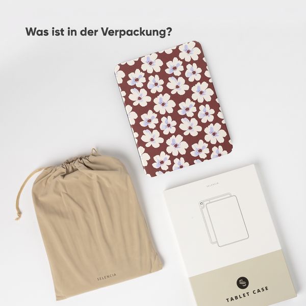 Selencia Vivid Klapphülle Apple iPad 11 (2025) 11 Zoll A16 / iPad 10 (2022) 10.9 Zoll - Choco Flower Pop