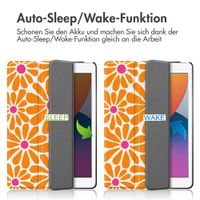 imoshion Design Trifold Klaphülle Apple iPad 9 (2021) 10.2 Zoll / iPad 8 (2020) 10.2 Zoll / iPad 7 (2019) 10.2 Zoll - Orange Flower Connect