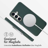 Accezz MagSafe Leather Backcover für das Samsung Galaxy S25 - Cedar Green