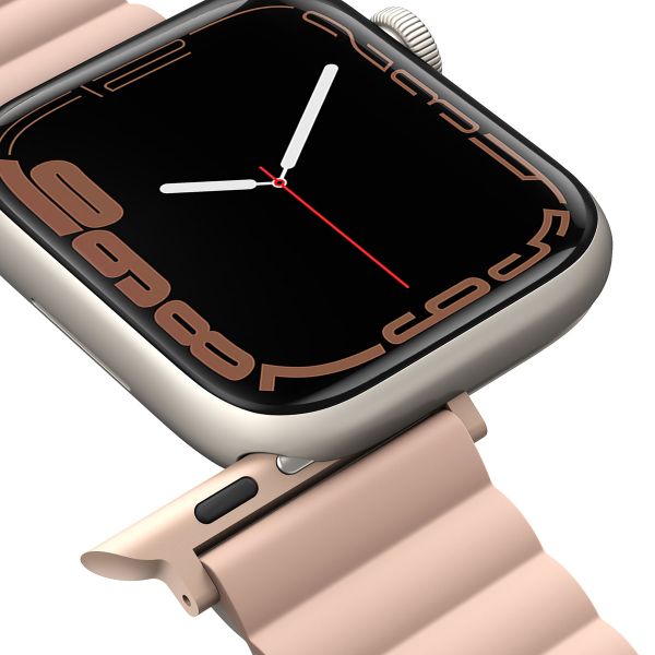 Uniq Revix doppelseitiges Armband für das  Apple Watch Series 1 t/m 9 / SE (38/40/41 mm) | Series 10 / 11 (42 mm) - Blush Pink / Beige