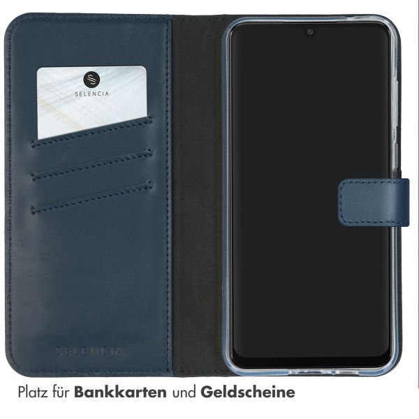 Selencia Echtleder Klapphülle Samsung Galaxy A55 - Dunkelblau