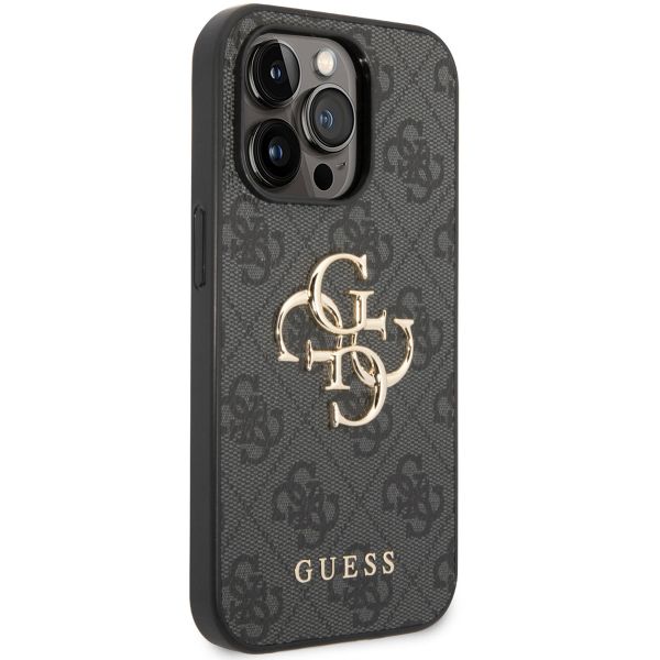 Guess 4G Metal Logo Back Cover für das iPhone 15 Pro - Grau