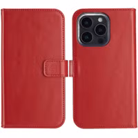 Selencia Echtleder Klapphülle für das Apple iPhone 16 Pro Max - Rot