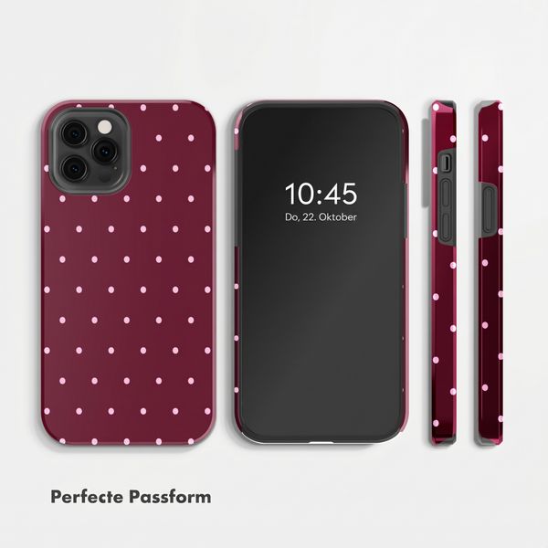 Selencia Vivid Back Cover Apple iPhone 12 (Pro) - Happy Dots Burgundy