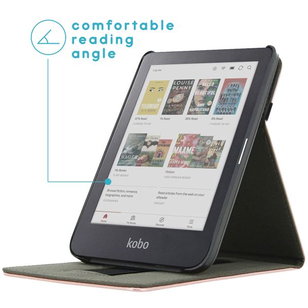 imoshion Stand Flipcase für das Kobo Clara Colour / Clara BW / Tolino Shine 5 / Shine Color - Rose Gold
